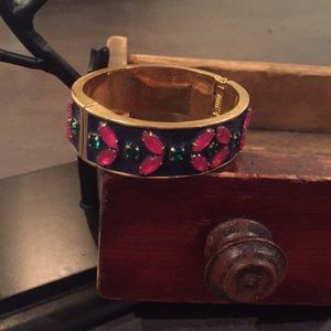 J Crew Pink, Navy, Gold, and Teal Bangle Bracelet
